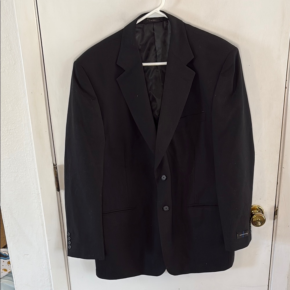 John Bartlett Statements Mark black 2 button wool blend blazer Size 44 Regular